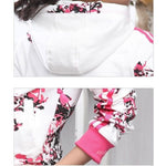 Fashion Girls Clothes Floral Zipper Kids Hoodies+Pants Kids Tracksuit Girls Sport Suit