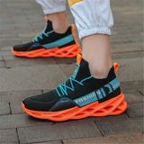 NEW TREND Men's Breathable Flying Weave Running Sneakers Fashion Casual Printing Mesh Outdoor Lightweight Shoes