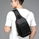 Men Business Bag Fashion Trend Chest Bag Casual Outdoor Sports Shoulder Bag Multi-function Large Capacity