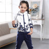 Fashion Girls Clothes Floral Zipper Kids Hoodies+Pants Kids Tracksuit Girls Sport Suit