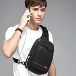 Men Business Bag Fashion Trend Chest Bag Casual Outdoor Sports Shoulder Bag Multi-function Large Capacity