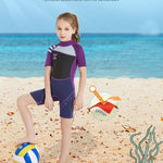 New Children's Warm Diving Suit Short-sleeved Sunscreen Snorkeling Suit Drifting Cold-proof Swimsuit