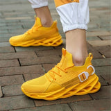 NEW TREND Men's Breathable Flying Weave Running Sneakers Fashion Casual Printing Mesh Outdoor Lightweight Shoes