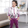 Fashion Girls Clothes Floral Zipper Kids Hoodies+Pants Kids Tracksuit Girls Sport Suit