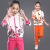 Fashion Girls Clothes Floral Zipper Kids Hoodies+Pants Kids Tracksuit Girls Sport Suit