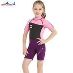 New Children's Warm Diving Suit Short-sleeved Sunscreen Snorkeling Suit Drifting Cold-proof Swimsuit