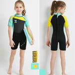 New Children's Warm Diving Suit Short-sleeved Sunscreen Snorkeling Suit Drifting Cold-proof Swimsuit